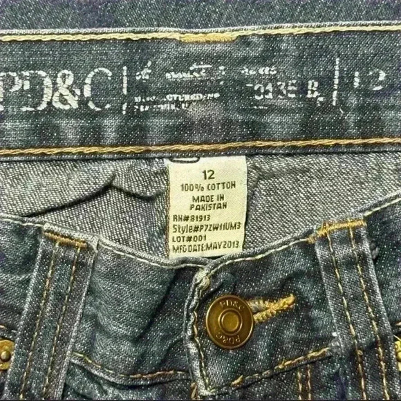 PD&C Boy's Straight Fit Blue Denim Jeans Size 12 - Picture 4 of 7